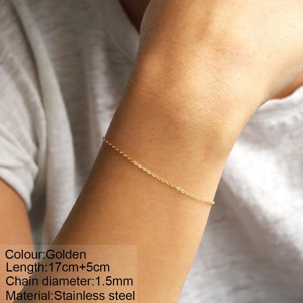Lips Link Chain Bracelet Gold Color Charm Bracelets for Women Stainless Steel Lobster Clasp Snap Button Zircon Drop Shipping