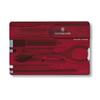 Victorinox Schweizer Taschenmesser mit Swiss Classic durchsichtigem Kugelschreiber, kompakt und klein, Karte, Rot, Multifunktions-Schreibwaren, Schere, Stift, Swiss-Made