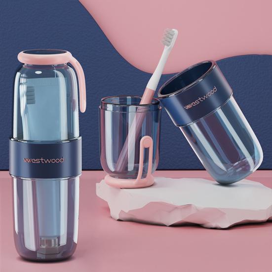 Mouthwash Cup Portable Travel Toothbrush Holder Case Multi-purpose Storage Container for Business Trips Camping