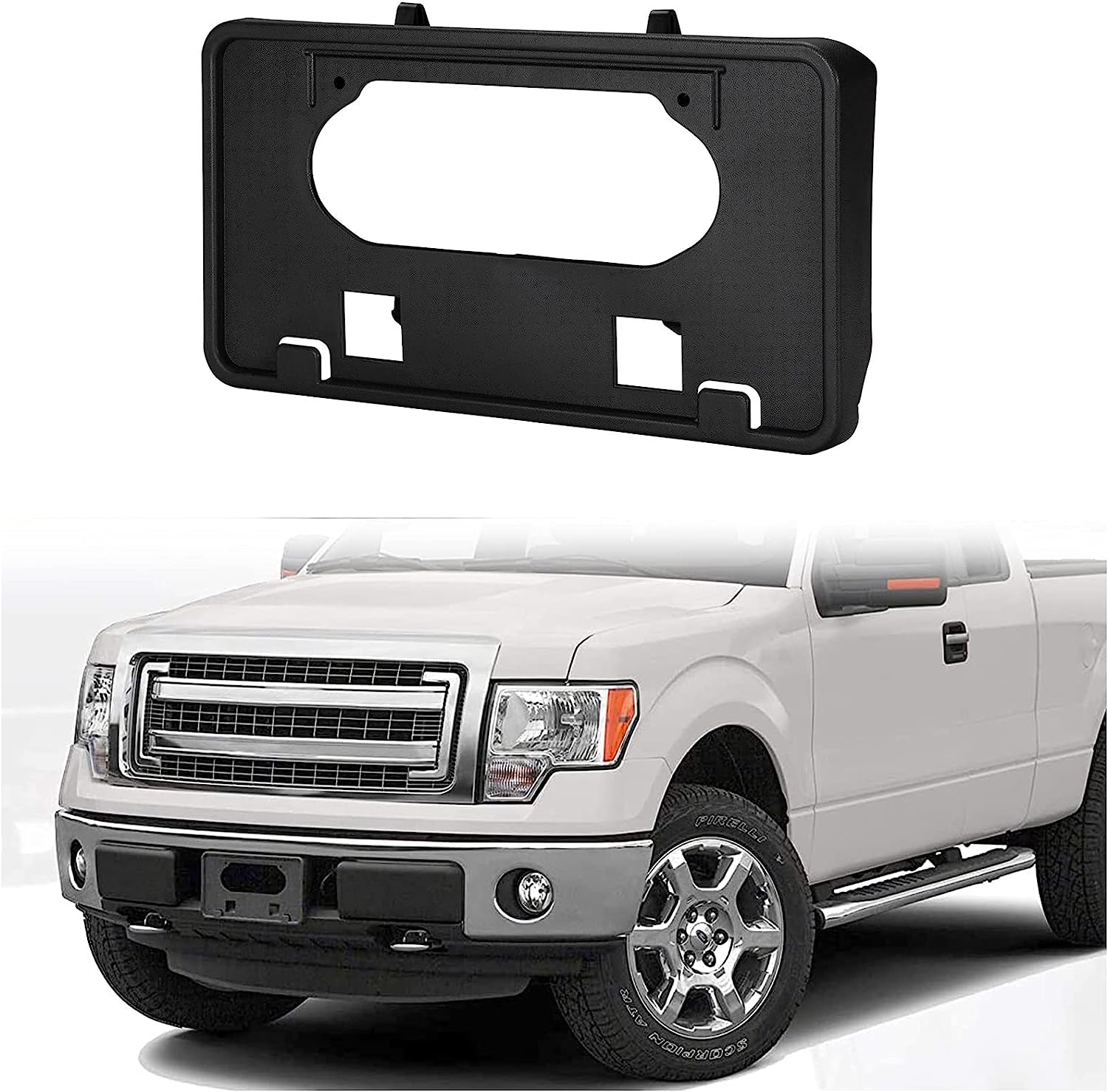 

Передняя защитная крышка бампера и комплект кронштейнов номерного знака для Ford F150 2009-2014, держатель крепления номерного знака, вставки бампера, крышка