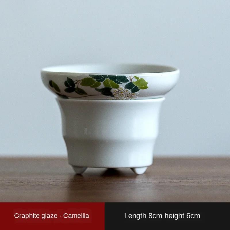 

Japanese-Style Vintage Gray Tea Filter Ceramic Kung Fu Tea Strainer Zero Tea Infuser