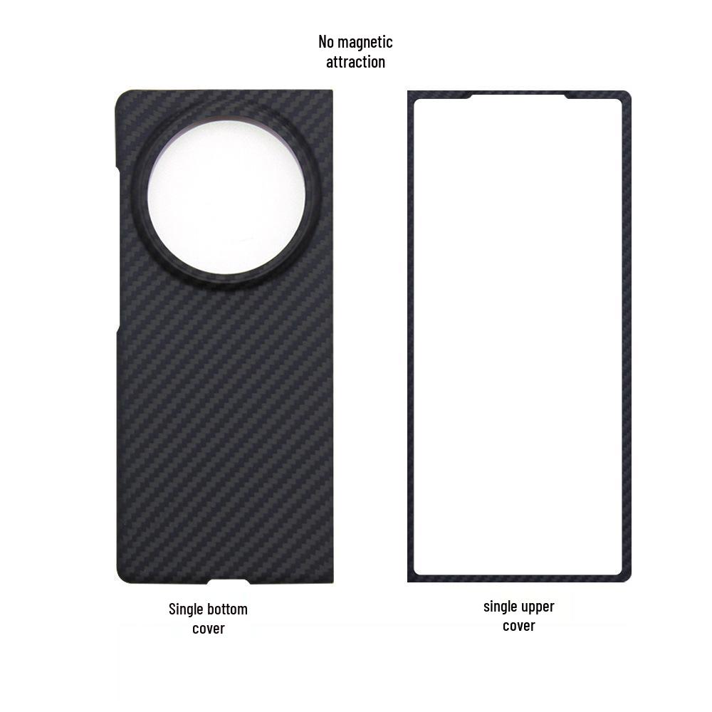 Kevlar Carbon Fiber Magnetic Phone Case for Vivo Xfold5 – Lightweight, Thin, Durable, Lychee Texture. Single Bottom Cover