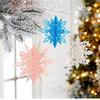 6pcs Card Paper 3D Hollow Snowflake Hanging Ornaments Decoration for Christmas Party