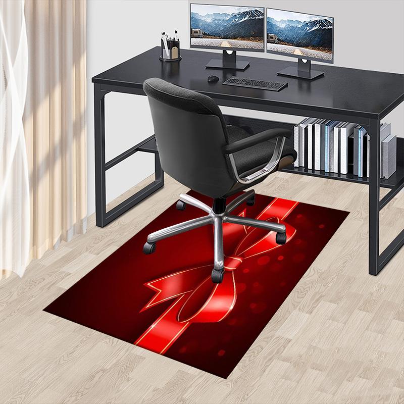 

ribbon bow Crystal Velvet chair mat Area Rug - Non-Slip, Floor Mat, Office Desk Chair Rugs, Bedroom Decor.Christmas Gift-1106068 60cm by 90cm