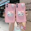 Applicable To Samsung S23 Three-dimensional KT Cartoon Mobile Phone Case A23 A05S A32 Simple and Cute Soft Female Lanyard