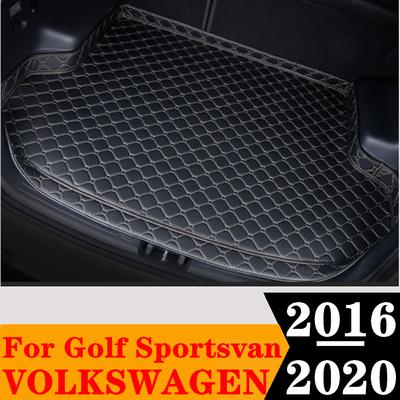 Alfombrilla de maletero de coche Sinjayer Impermeable AUTO Alfombras de maletero Trasero Cubierta de carga lateral alta Forro para Volkswagen VW Golf Sportsvan