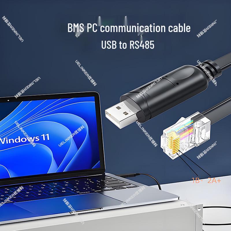 USB to RJ45/RJ12 RS485 BMS Lithium Battery Monitoring Cable for New Energy Storage Systems