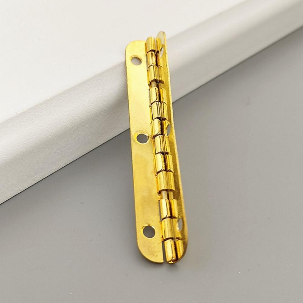 Long Vintage Mini Golden Metal Cabinet Hardware Jewelry Box Hinge Hinges Furniture Fittings