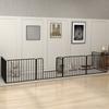 6-Panel Modular Indoor/Outdoor Dog Playpen, Steel, 164x83x60 cm, Black