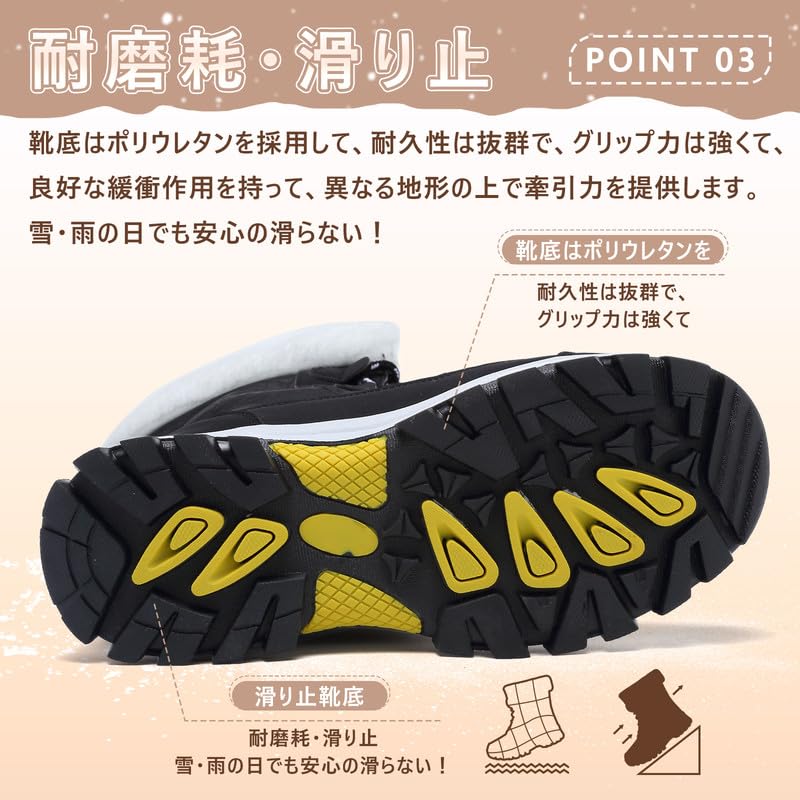 Snow Snow Winter Snow Boots Women's Boots, Shoes, Boots, Fleece-Lined, Warm, Cotton-Lined, Waterproof, Non-Slip, High-Top, Outdoor, Trekking, Hiking,