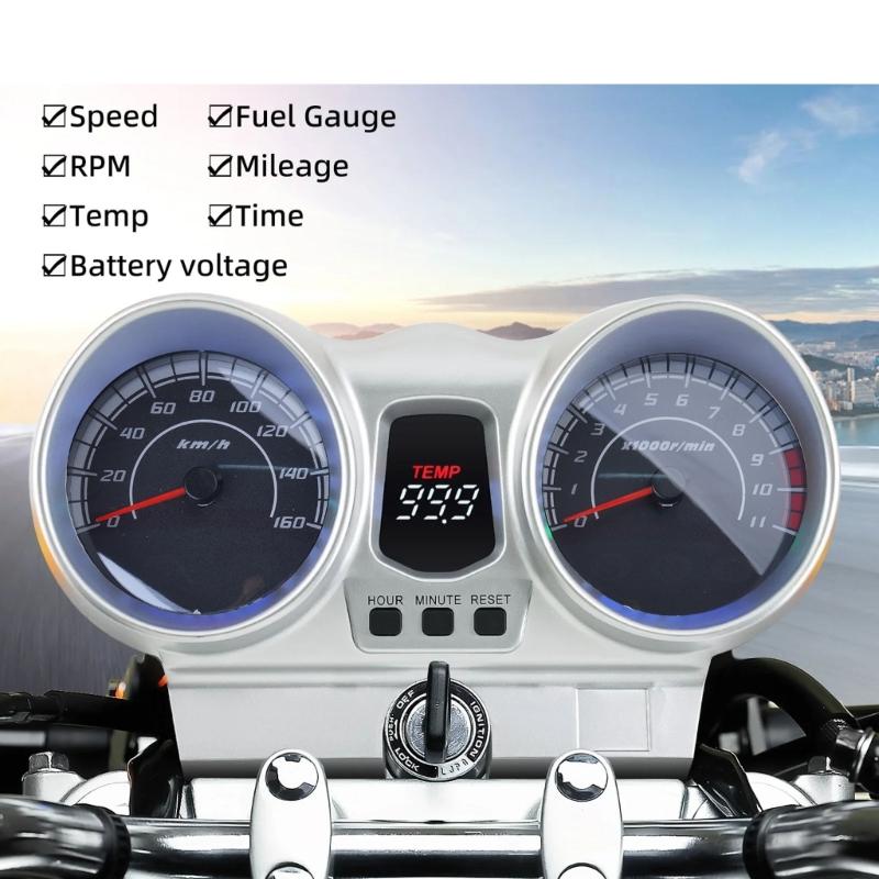 Digital Display Speedometer Odometer Dashboard Suitable for CBX250 CBF250 Waterproof Motorbike Instrument LED Tachometer