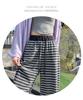 High-Waist Retro Striped Wide-Leg Pants with Drawstring - Women's Casual Floor-Length Knit for Autumn and Spring