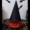 Halloween Witch Hat, Black Oxford Fabric Wizard Hat for Kids Adults, Magician Hat for Costume Party Cosplay Dress Up
