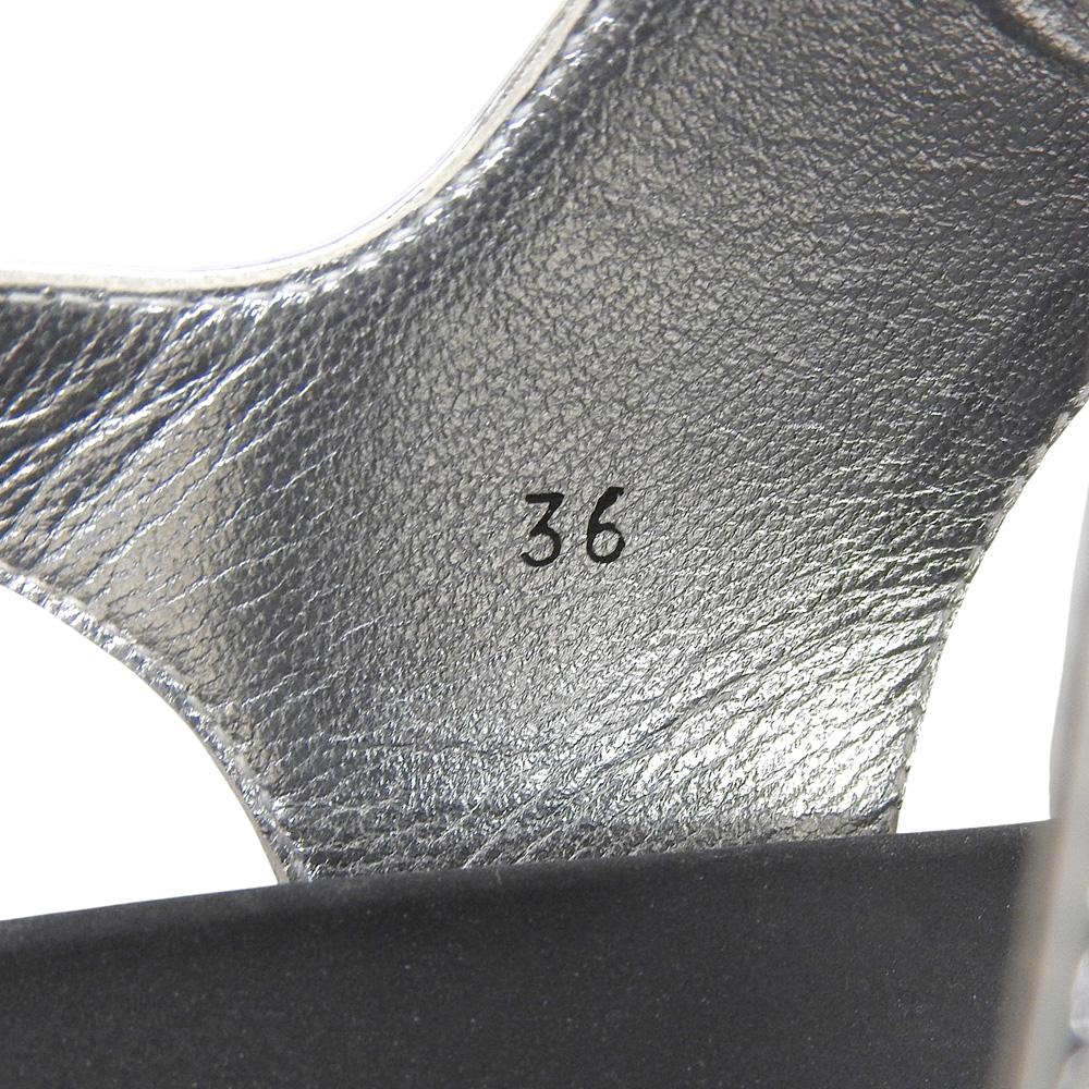 Christian Louboutin Duniclou Studs Ankle Strap Heel Sandals, Black x Silver, Size 36 shoes 36 Silver / BlackUsed