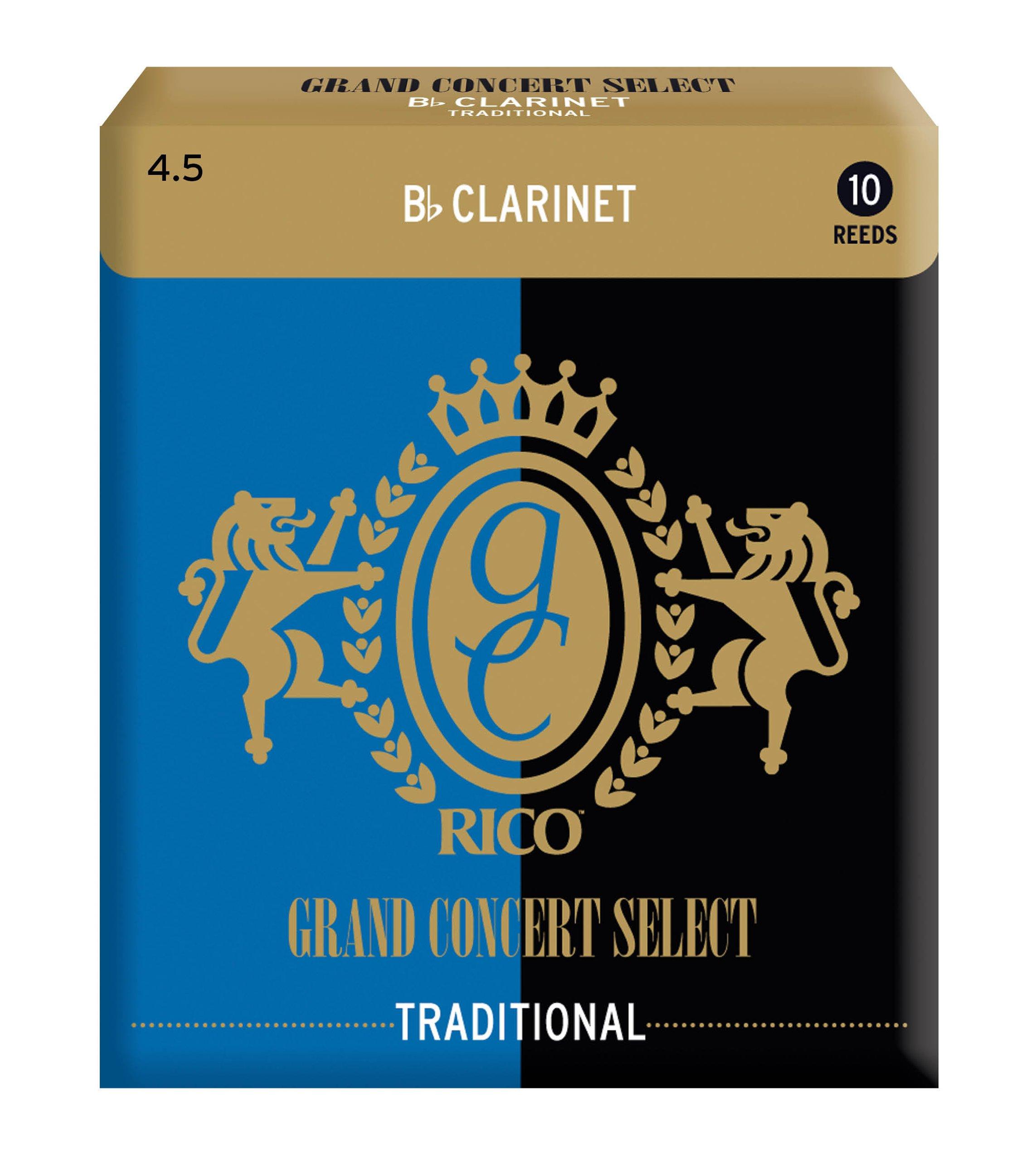 

D Addario WoodWinds D Addario Reed for Bb Clarinet GRAND CONCERT SELECT TRADITIONAL RGC10BCL450 [Hardness: 4.5] 10 pieces