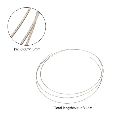 Yibuy 8FT Replacement Mandolin Banjo Fret Wire 1.6mm White Copper for Luthier Makers