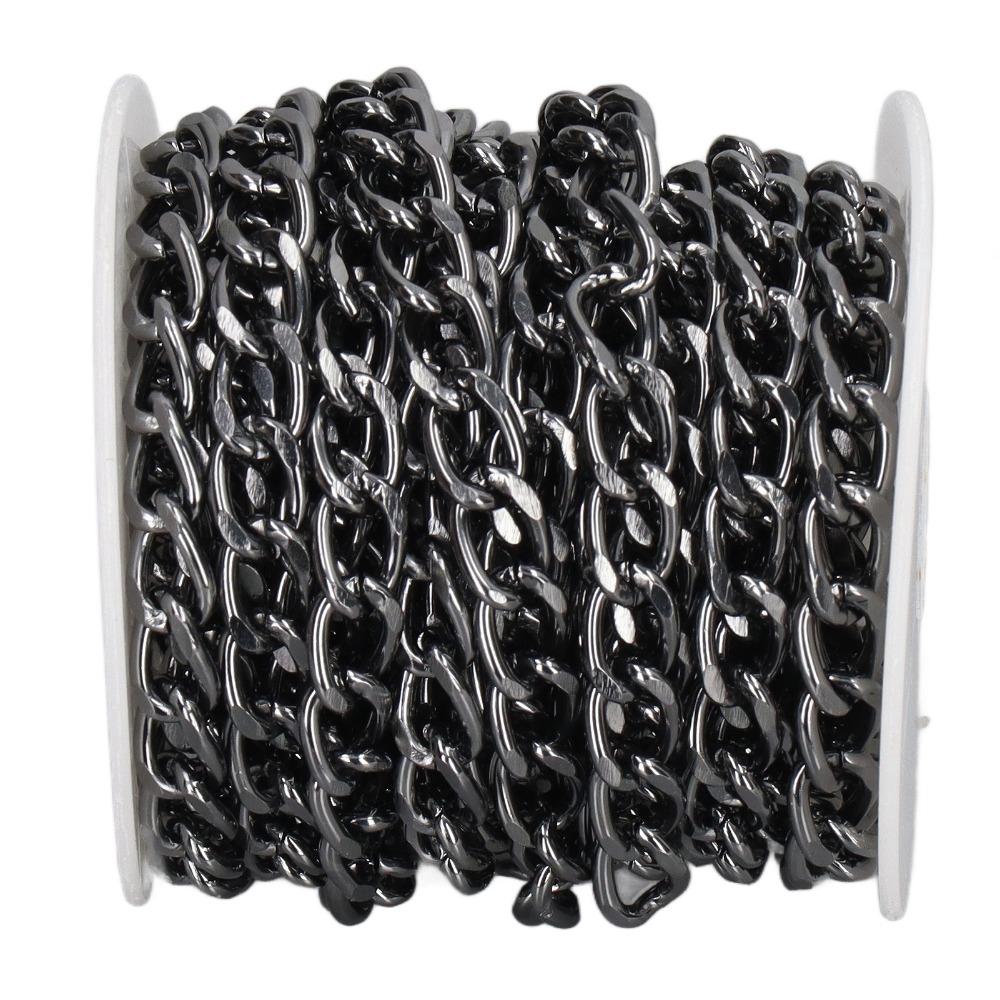Twisted Chain Curb Chain Black Plated Chain Spool Jewelry Tools Chain Roll  DIY Crafts