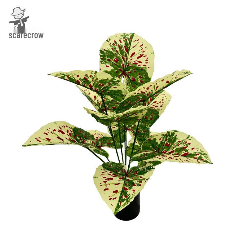 Artificial Colored Taro Leaves: Indoor Decorative Potted Plant