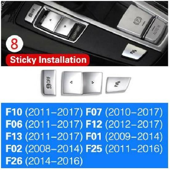 3x Chrome Gear Shift Side Buttons Cover Trim For BMW 5 F10 2011-2016 F25 F26