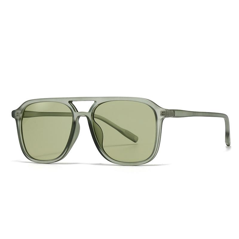 Ins Retro Double Bridge Square Women Sunglasses  Fashion Leopard Print Gradient Lenses Men Trend Uv400