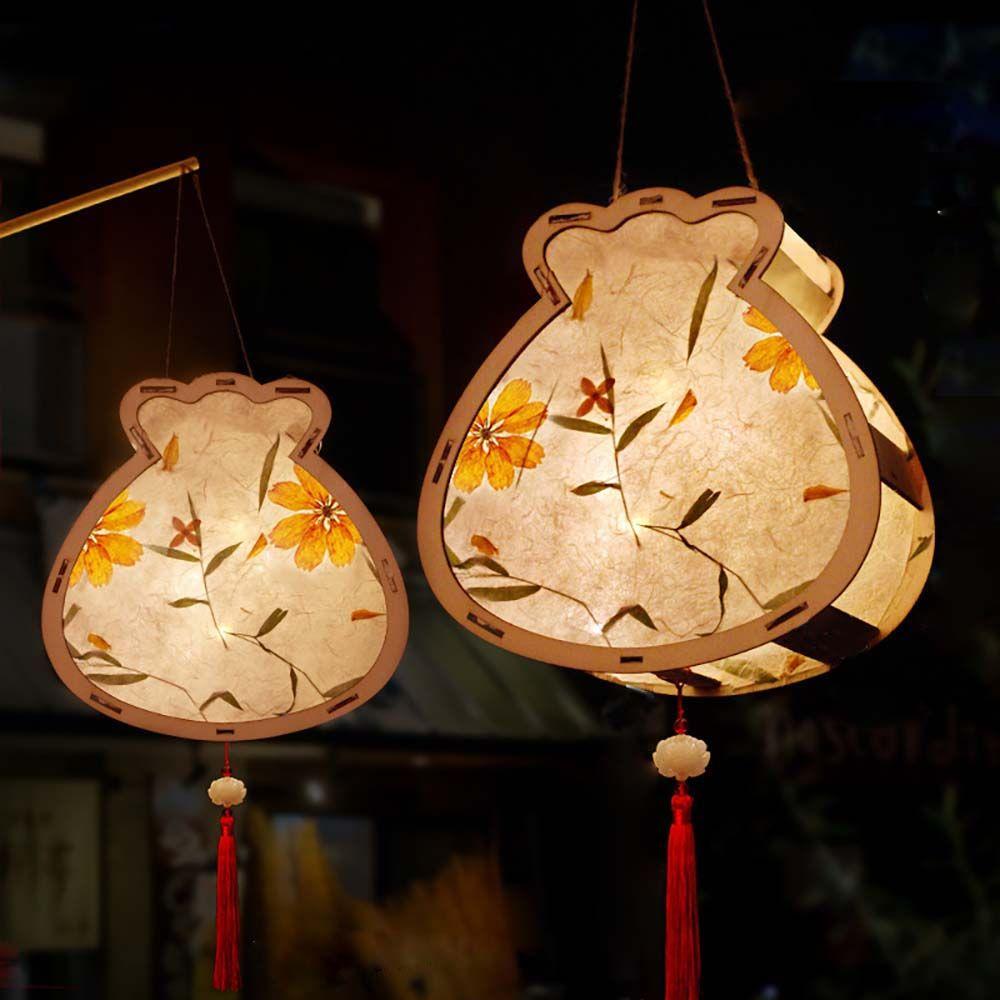 Holz Papier Chinesischer Stil Geschenk Lampe Laternen Anhänger Handgefertigte Laternen Party Dekoration Festival Laternenfest Dekorationen
