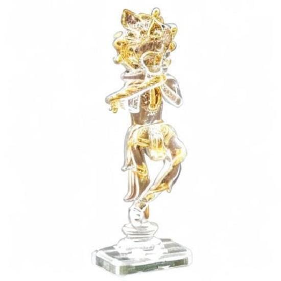 Krishna Kishan Murti Idol Statue Sculpture (5.25") | Crystal Glass