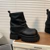 Women Ankle Boots Combat Women Boots Chunky Heel Platform Women Boots British Style Thick Sole Increase Height Casual Boots D530