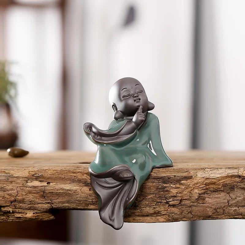 Large Bonsai Accessories Tea Ornaments Desktop Flower Pet Zen Geware Little Monk Tathagata Guanyin Micro Landscape Decorations