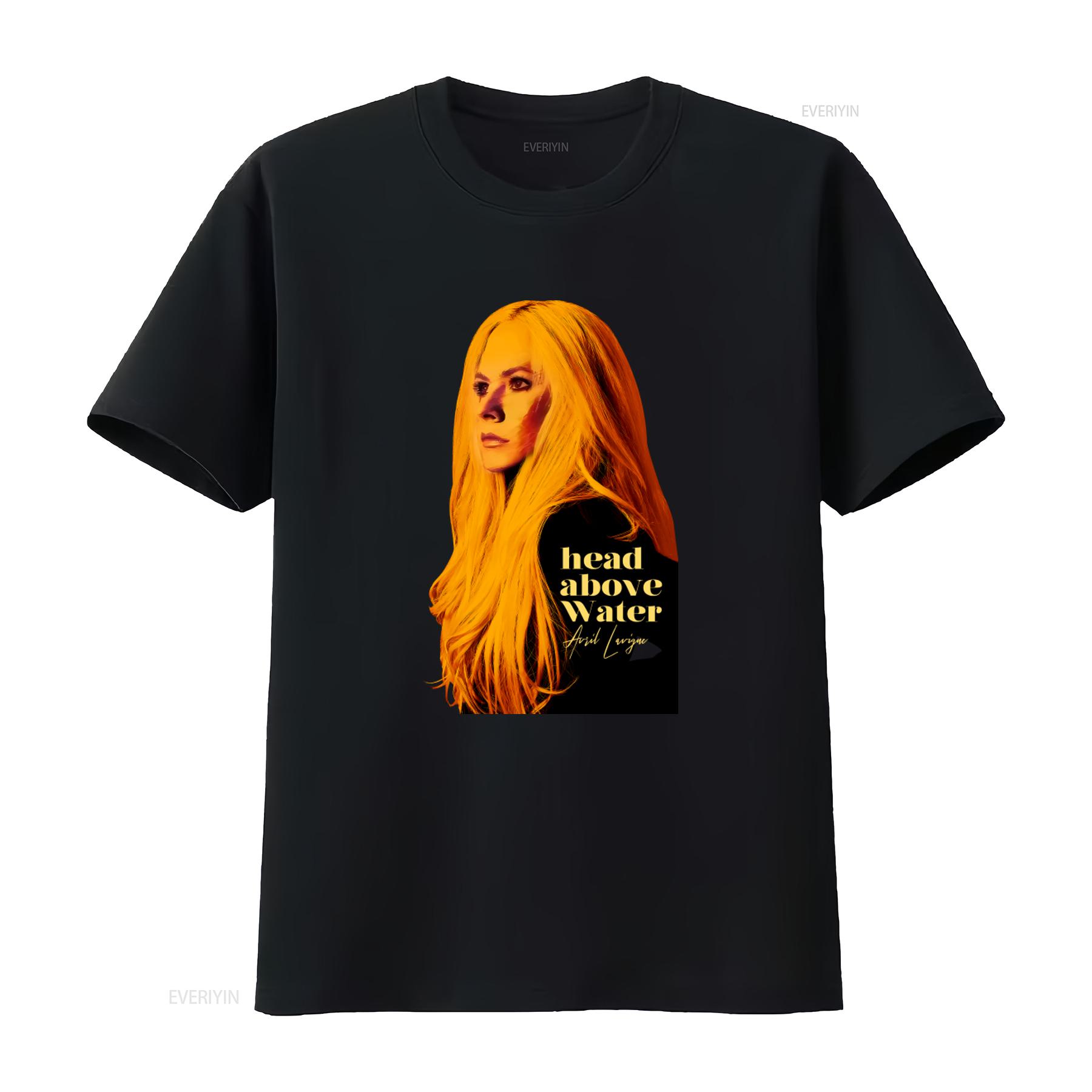

Avril Lavigne Head Above Water T Shirt Large Size for American Fans vintage Washed Unisex homme Stylish fashion Stretched 4XL