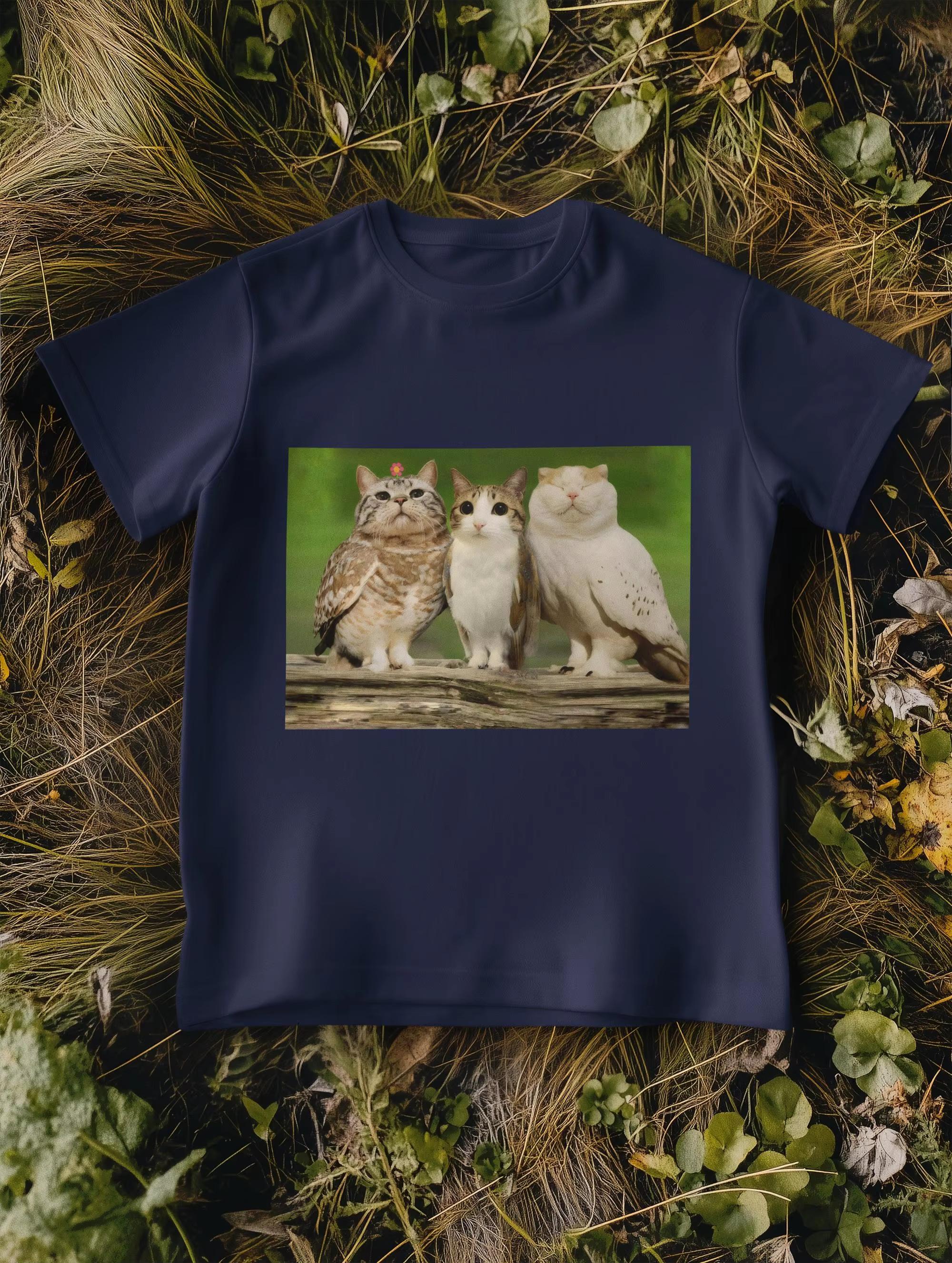 

Meow Meow Emotico Cat Emoticon Cat T-shirt and Owl Brain Putrid Meow Meow T-shirt Psycho 90s Kitten Comic Graphic T-shirt 4XL