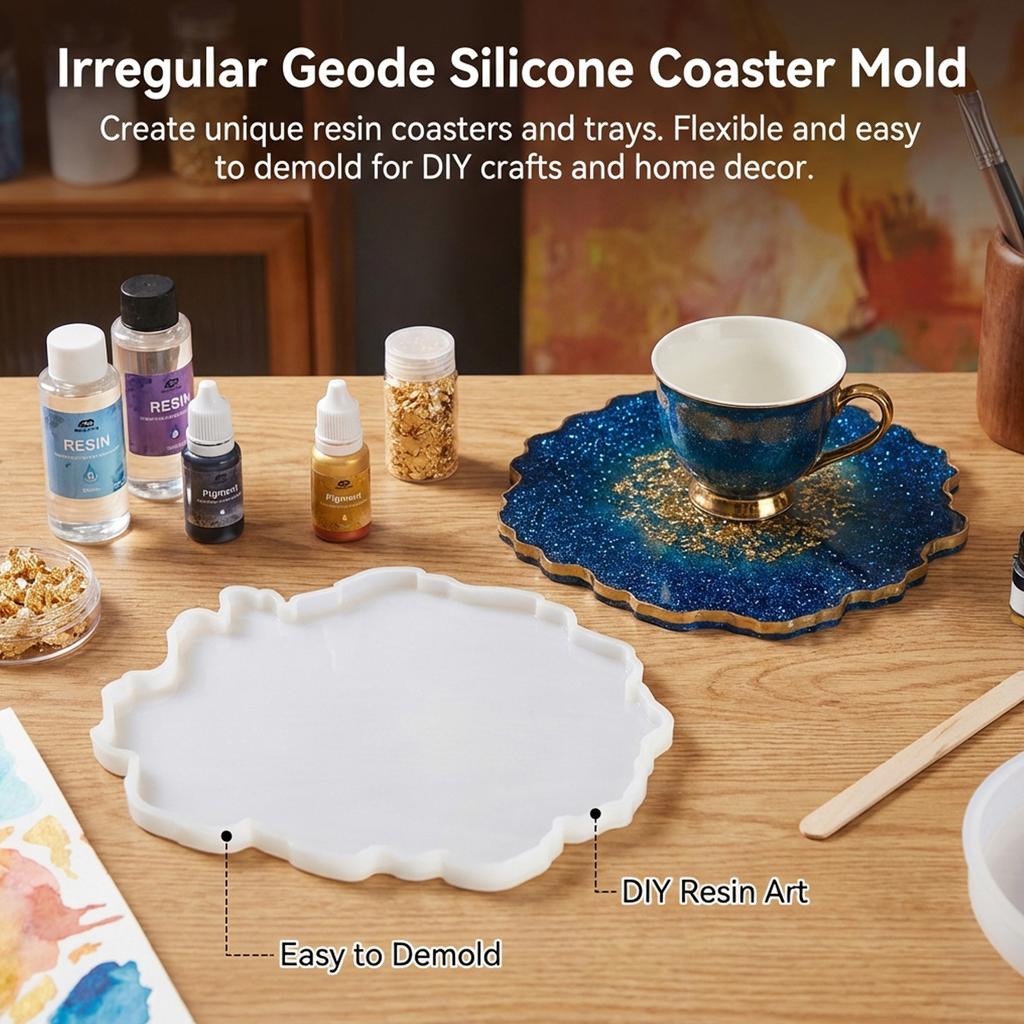 Silicone Mold For Elliptical Fruit Tray Cup Coaster DIY Crystal Drip With Elasticity And Heat Resistance
