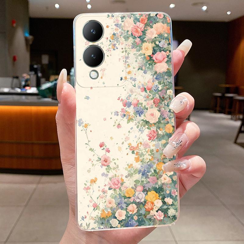 Phone Case For Vivo Y17s 4G / Y28 5G Butterfly Bow Protective Thin Casing VivoY17s Y 17S 4G Transparent Soft Silicone TPU Cover