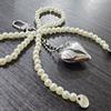 Chic Imitation Pearl Keychain Handmade Bow Shaped Keyring Heart Pendant Keyrings