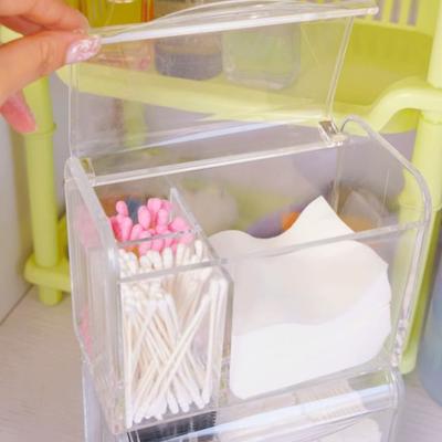 Denivyse - Transparent Plastic Makeup Desk Organizer