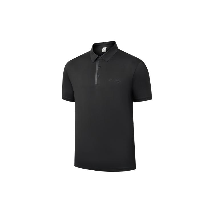 Saucony Polo Shirts Men s Black Polo Collar Moderate Straight Fit SC2239075-1 M