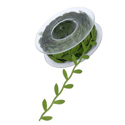 Leaf Ribbon 16.4 Sewing Trim Green Decorating Yards Wrapping Artificial Gift