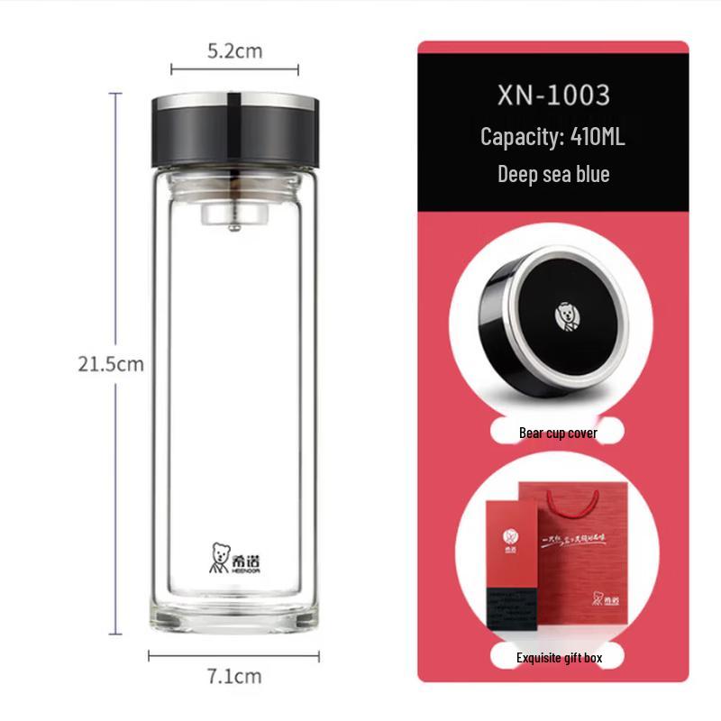 

Heenoor Double-Layer Glass Tea Filter Cup