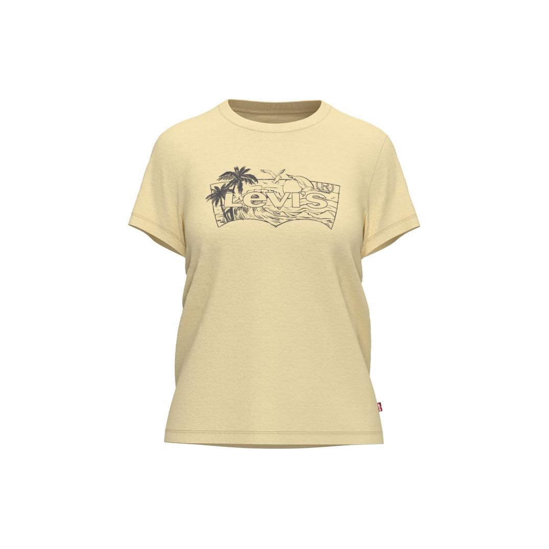 

Женская футболка с коротким рукавом и круглым вырезом Levis с принтом Letter Landscape Желтая 17369-2515 M