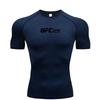 Compression T-shirt Men's Quick Drying Short Sleeved Summer Fitness Running Shirt Tight Fitting Top UFC Printed Men's Training