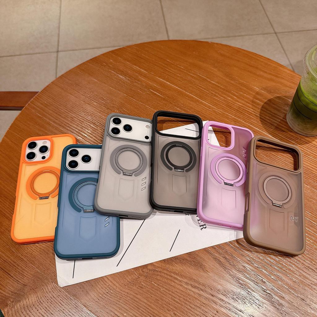 Compatible iPhone 17 PRO MAX Matte Magnetic Phone Case - Skin-feel, Drop-proof, Small Round Bracket.