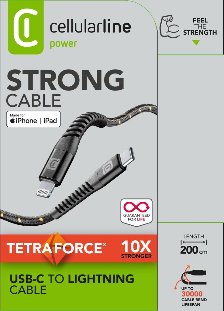 Cellularline Usb Type C - Apple Lightning Cable 2 Black 1 Pc