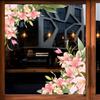 Pink Lily Corner Window Stickers Are Suitable for Bathroom Doors, Living Room and Bedroom.