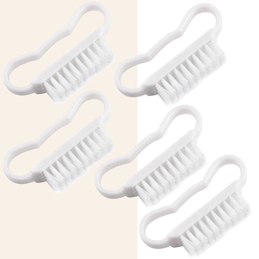 

5 шт. Пластиковые щетки для ногтей Щетка для мытья рук Очищающая щетка Средство для удаления пыли Инструменты для маникюра и нейл-арта Мягкие средства для удаления белый