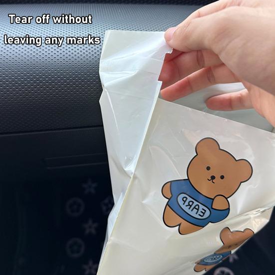 20Pcs Cartoon Animal Car Garbage Bag Stick-On Disposable Auto Trash Bag Waterproof Leakproof Camping Travel Office Home Car Vomit