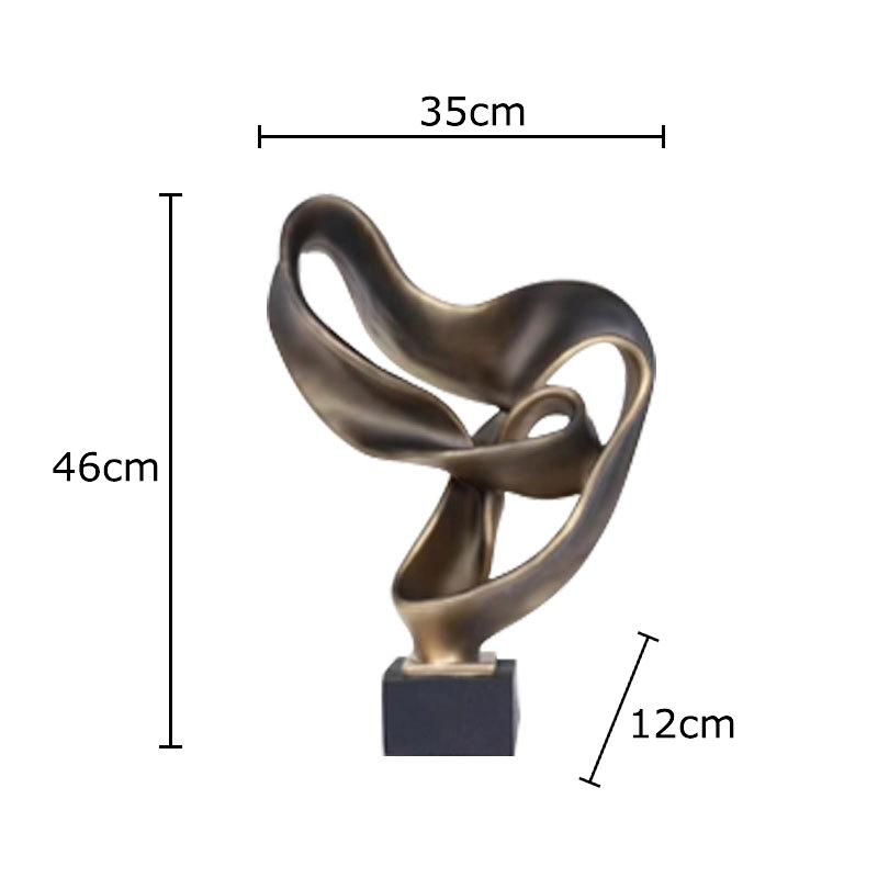

Creative Geometric Ribbon Fluttering Statue Desk Decoration Minimalist Artwork Sculpture Resin Ornaments Room Aesthetic Decor коричневий