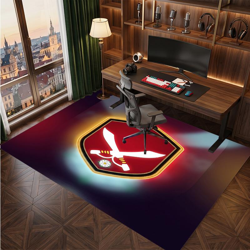 Sheffield United Football Print Crystal Velvet Rug, Comfortable Water Absorbent Non Slip Indoor Floor Carpet