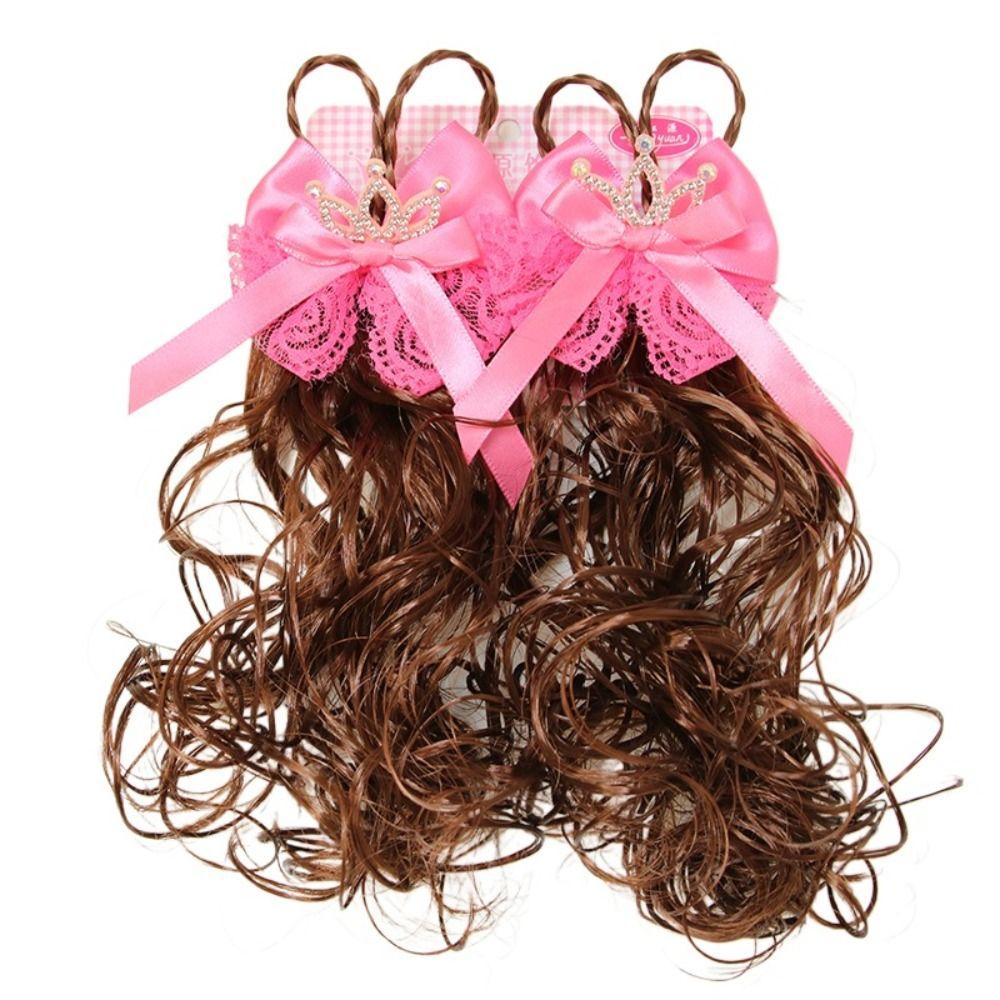 2Pcs Headwear Kids Hairpin Wig Cute Girl Curly Hair Princess Children Hair Clip  Baby