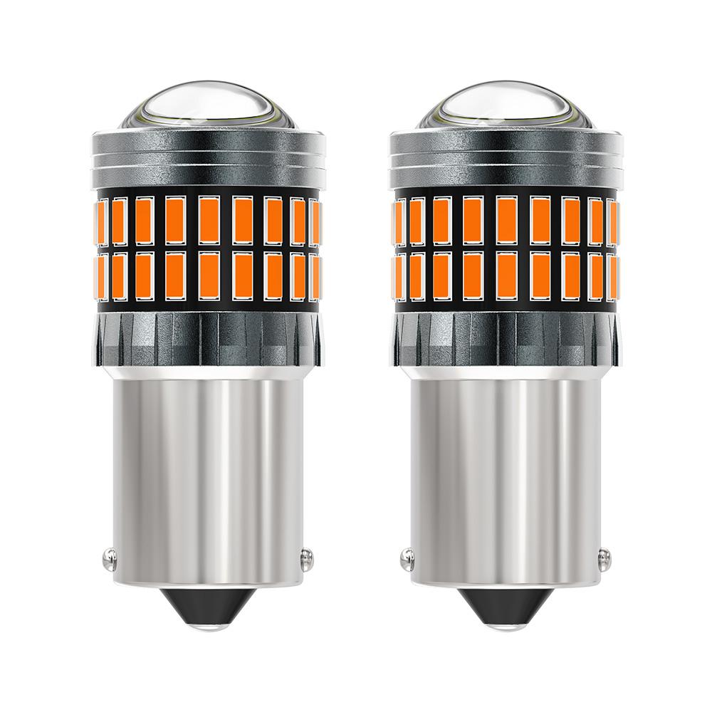 

2pcs Led 1156 ba15s P21W Bulbs 1157 7440 T20 7443 3157 BAU15S PY21W 3156 4014 Reverse Lamp Turn Signal Light Red Amber White 12V 2pcs