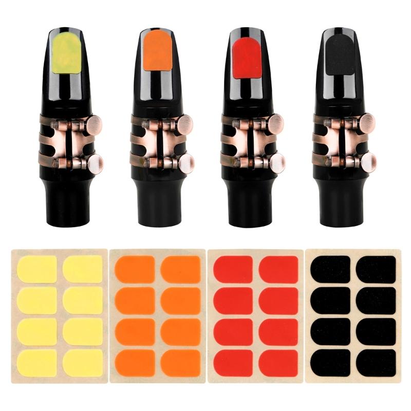 4 Sheet Thick Sax and Clarinet Mouthpiece Pads Soprano Sax Mouthpiece Patches Silicone Strong Adhesive Mouthpiece Pad