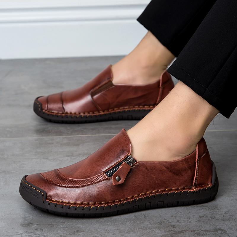 

Мужская повседневная кожаная обувь Удобная противоскользящая обувь на плоской подошве Обувь из мягкой кожи Горячие продажи Доставка мужской обуви больших размеров 48 38